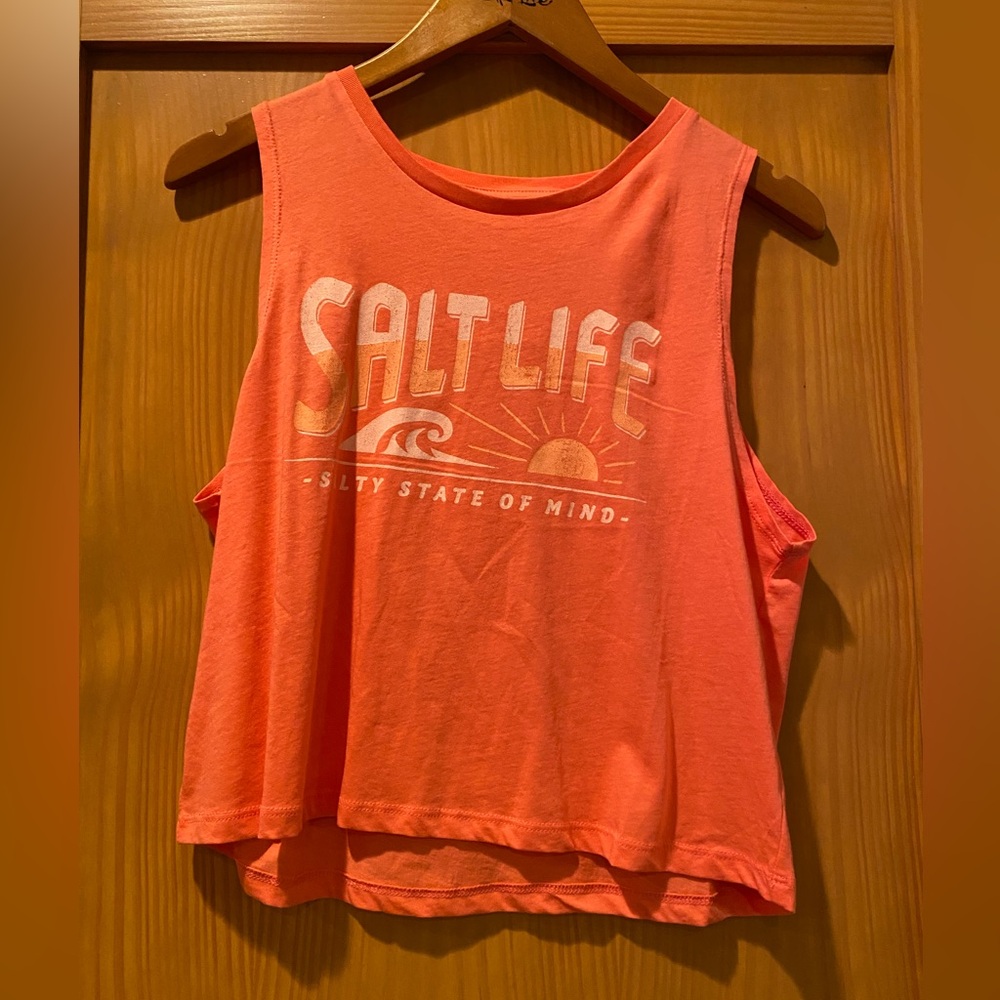 Salt Life Women’s Salmon Salty State Of Mind Tank Top NWT